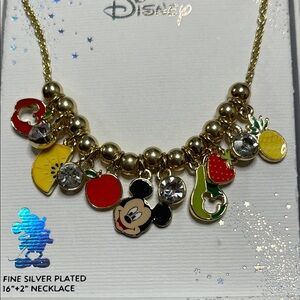 Disney Gold Necklace with Colorful Charms